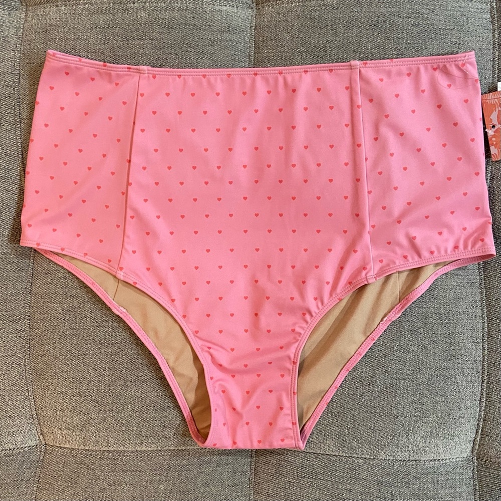 Kortni Jeane High Cut Bottoms - Pink Hearts